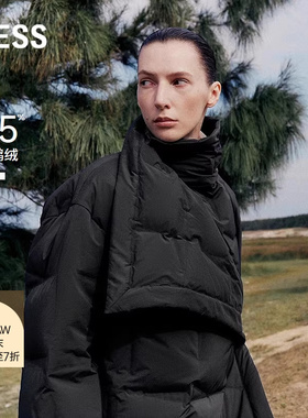 【商场同款/白鹅绒】LESS2025年冬新款休闲方格羽绒服女2PAC17780