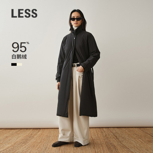 LESS长款风衣白鹅绒服