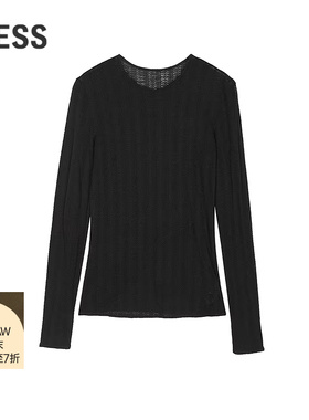 【商场同款】LESS2025冬新款修身打底绵羊毛长袖T恤女2PA118780