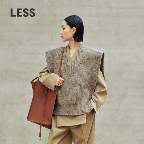 LESSV领针织马甲意大利进口背心