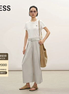 【商场同款】LESS2026夏新款长绒棉通勤阔腿香蕉裤子女2Q5E16970