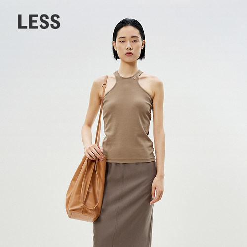 LESS工字背心修身纯色打底上衣女