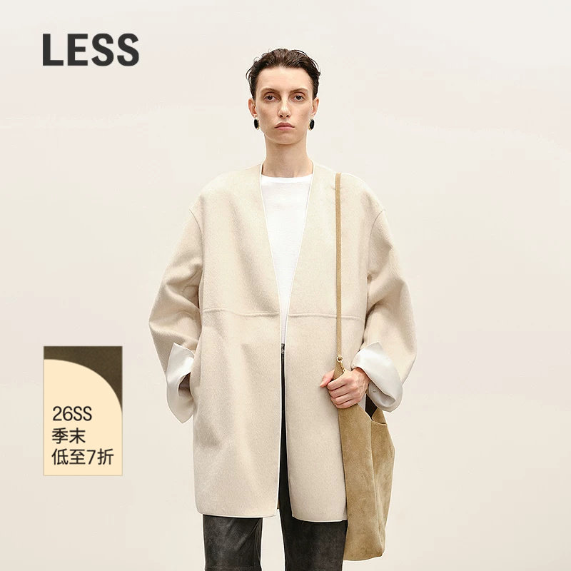 【商场同款/0压系列】LESS2026春新款丝羊绒毛呢大衣女2Q