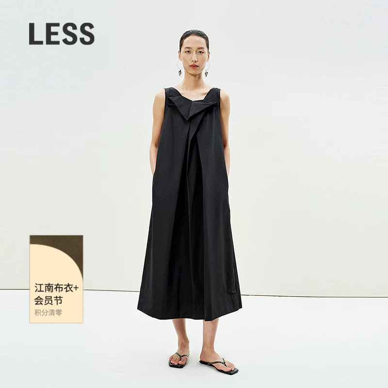 【精工系列】LESS夏通勤设计感休闲简约A型无袖连衣裙2P4G13250