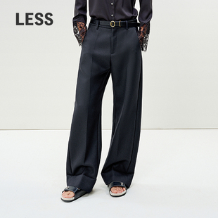 女2P1E13450 裤 LESS春通勤绵羊毛慵懒感长裤 垂坠感直筒休闲西装