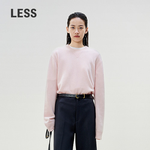 LESS新款长袖套头山羊绒针织衫女