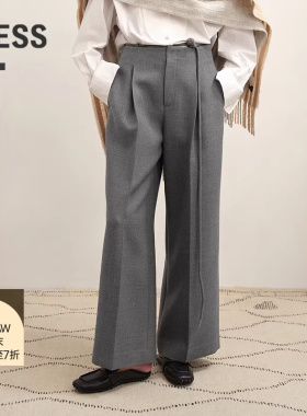 【商场同款】LESS2025冬新款休闲通勤复古阔腿西装裤女2PBE17420