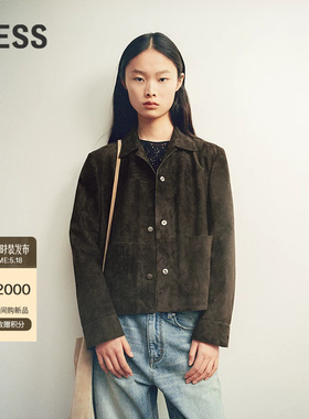 【商场同款】LESS2026春新款复古翻领美拉德皮衣外套女2Q1A1527H
