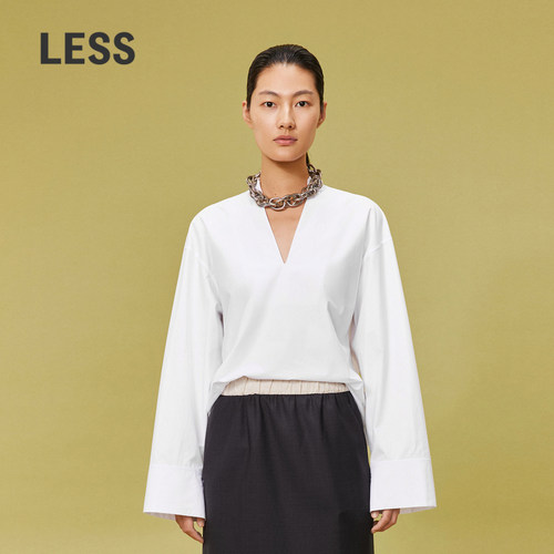 LESS新中式宽松长袖衬衫
