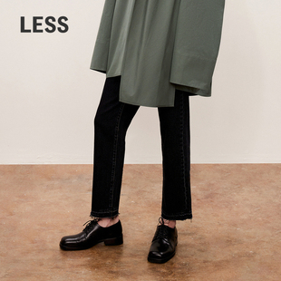 LESS通勤休闲裤 2O9E13610 女水洗直筒牛仔九分裤