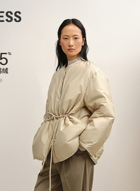 【商场同款/白鹅绒】LESS2025冬新款收腰圆领中长羽绒服2PBC17480