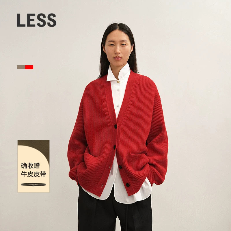 LESS中长款针织开衫含山羊绒图片