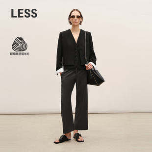 美丽诺羊毛休闲九分弯刀裤 LESS2026春新款 2Q2E14820 商场同款