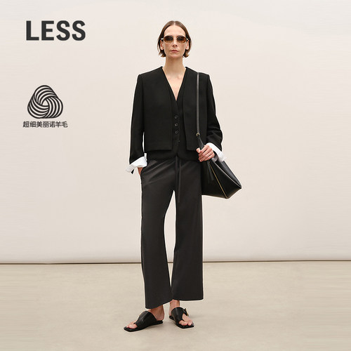 LESS休闲九分弯刀裤美丽诺羊毛