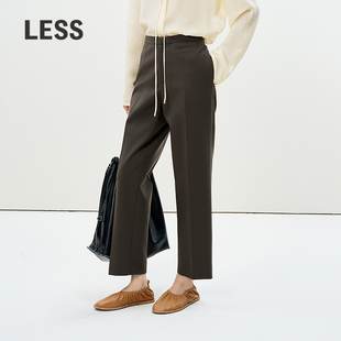 锥形裤 简约九分西装 女2P1E10480 利落长裤 LESS春休闲绵羊毛修身