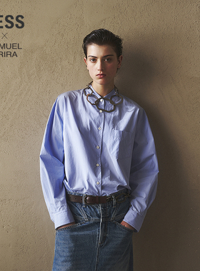 【商场同款/SAMUEL系列】LESS2025冬新款通勤全棉衬衫女2PB216300