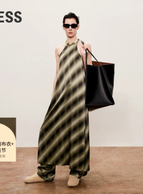 【0压系列】LESS光影挂脖裙女桑蚕真丝设计感吊带连衣裙2O7G13160