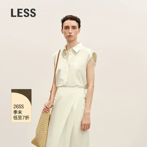 LESS休闲通勤浅色无袖衬衫