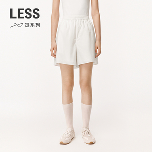 女休闲裤 棉质简约直筒运动短裤 LESS夏季 子2O4E12530 迅系列
