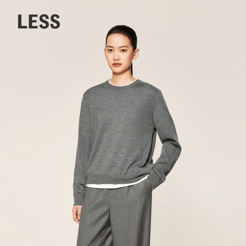 LESS春秋极简舒适时尚针织衫女山羊绒休闲套头针织衫2O8313040