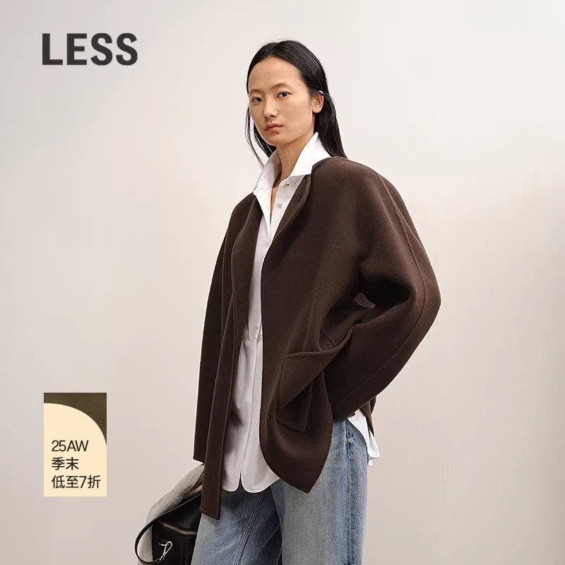 【商场同款】LESS2025冬新款美拉德含山羊绒双面呢大衣2PA