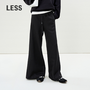 紧腰阔腿卫裤 松时尚 LESS春喇叭气质长裤 女2P2E11700 0压系列