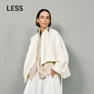 围裹设计外套短款 LESS春新中式 提花棉服女2P1B12930 精工系列