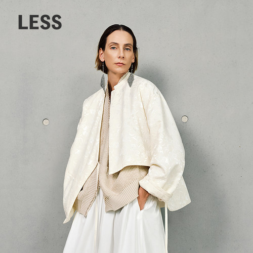 LESS新款中式丝羊毛宽松短款棉服