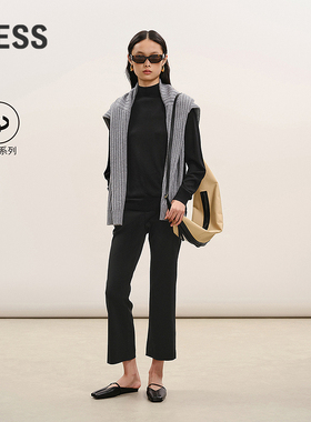 【商场同款】LESS2026春新款环保醋酸通勤直筒九分裤女2Q1E16780