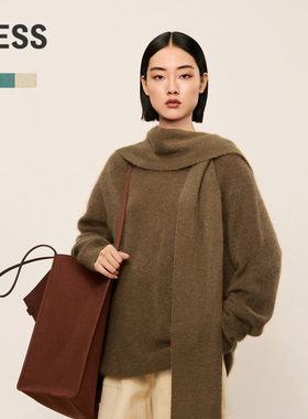 【0压系列】LESS秋冬马海毛针织衫软糯宽松纯色圆领毛衣2NB322580