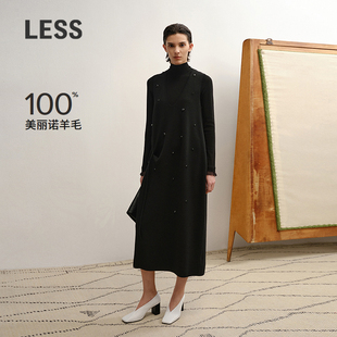 长款 LESS2025冬新无袖 精工系列 针织连衣裙2PBG17410 商场同款