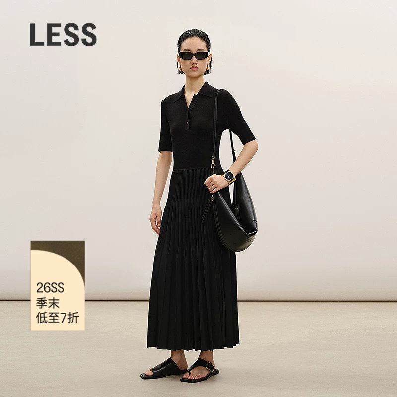 LESSpolo领修身连衣裙图片