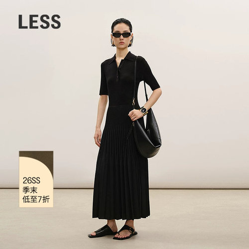 LESSpolo领修身连衣裙