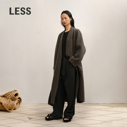 LESS美丽诺长款毛呢大衣