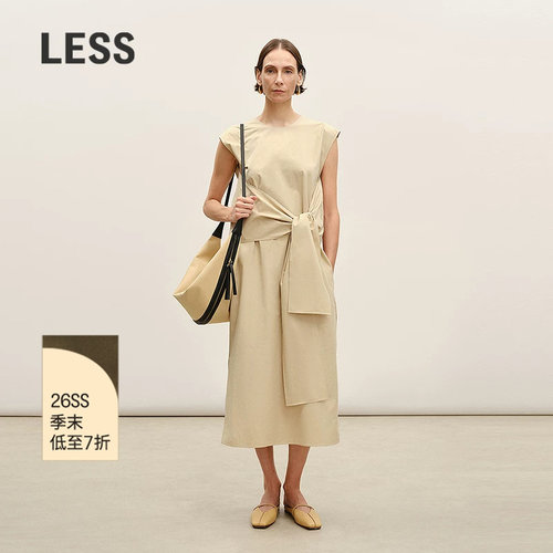 LESS全棉系带无袖连衣裙