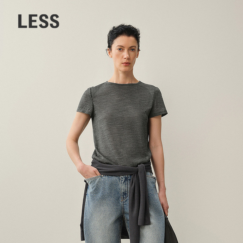 LESS休闲纯色轻薄T恤女图片