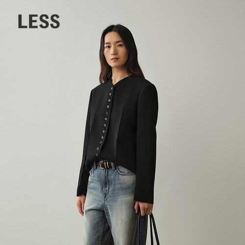 LESS优雅黑钢琴西装外套