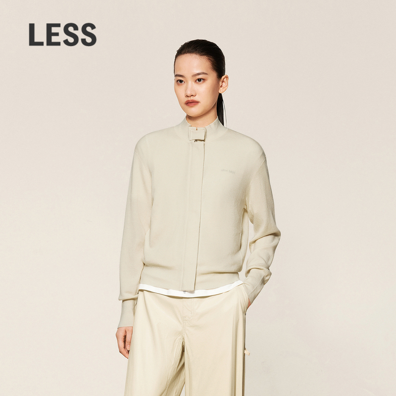 LESS半高领短款夹克式外套含羊绒