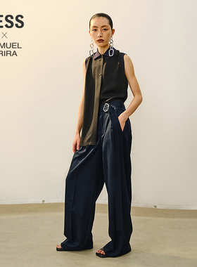 【商场同款/SAMUEL系列】LESS2026春新绵羊毛阔腿西装裤2Q3E14290