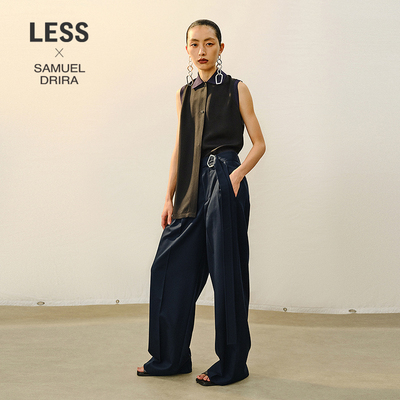 LESS绵羊毛阔腿西装裤