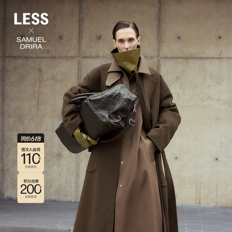 【SAMUEL系列】LESS冬绵羊毛双面呢大衣长款高级感外套2O