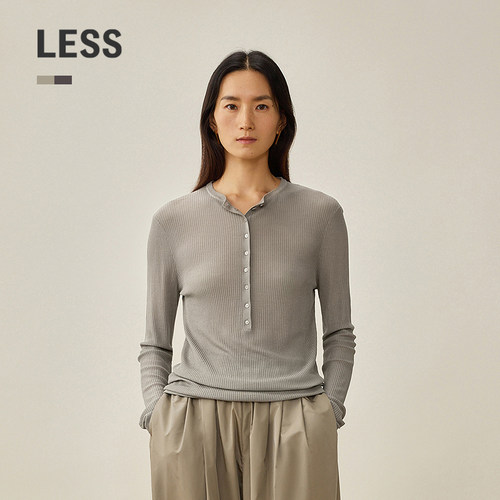 LESS丝羊毛修身长袖针织衫女