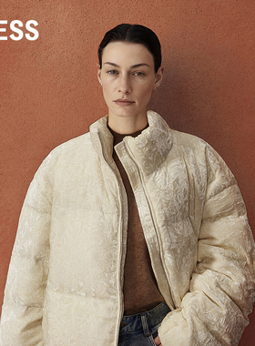 LESS冬短款时尚肌理感羽绒衣丝绒立领宽松短款羽绒服2OBC10920