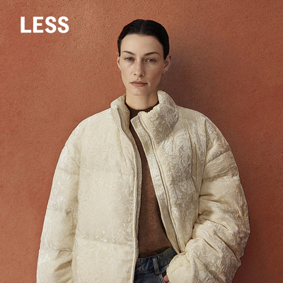 LESS冬短款时尚肌理感羽绒衣丝绒立领宽松短款羽绒服2OBC10920