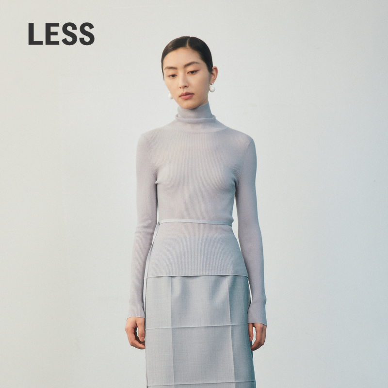 LESS长绒棉半高领打底针织衫