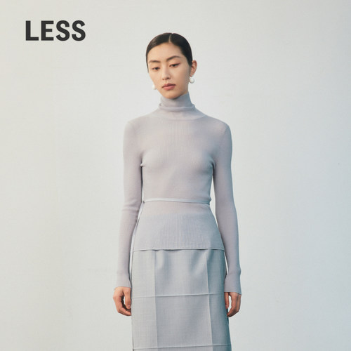LESS长绒棉半高领打底针织衫