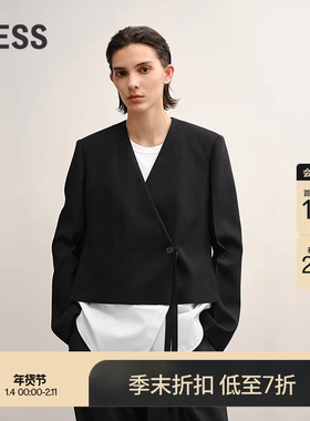 【商场同款】LESS2025年秋新款无领假两件系带西装外套2P9715440