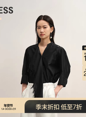 【商场同款/精工系列】LESS2025年秋新款流苏七分袖衬衫2P7217090