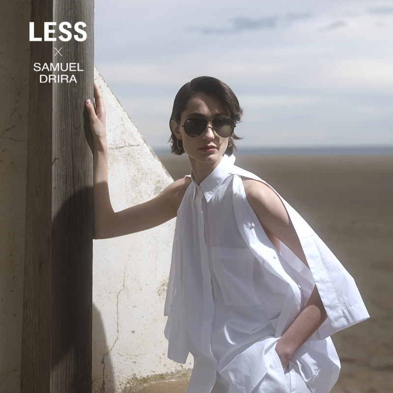 LESS宽松七分袖全棉白衬衫图片