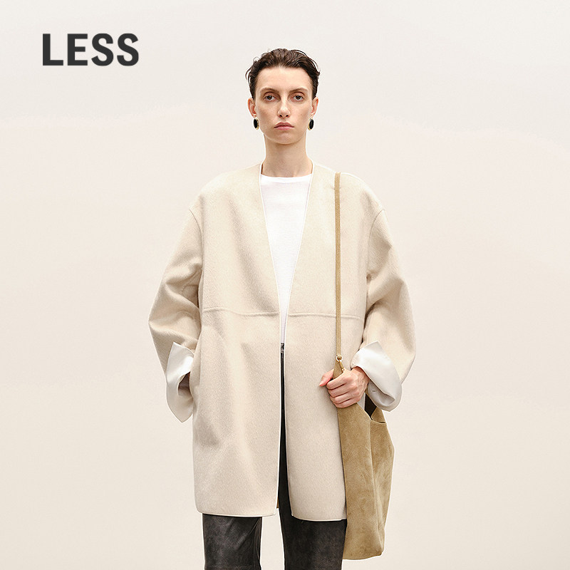 【商场同款/0压系列】LESS2026春新款丝羊绒毛呢大衣女2Q